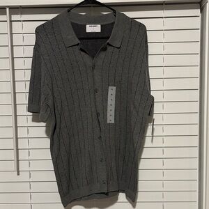 Old Navy Men's Button-Up Knit Shirt — Charcoal